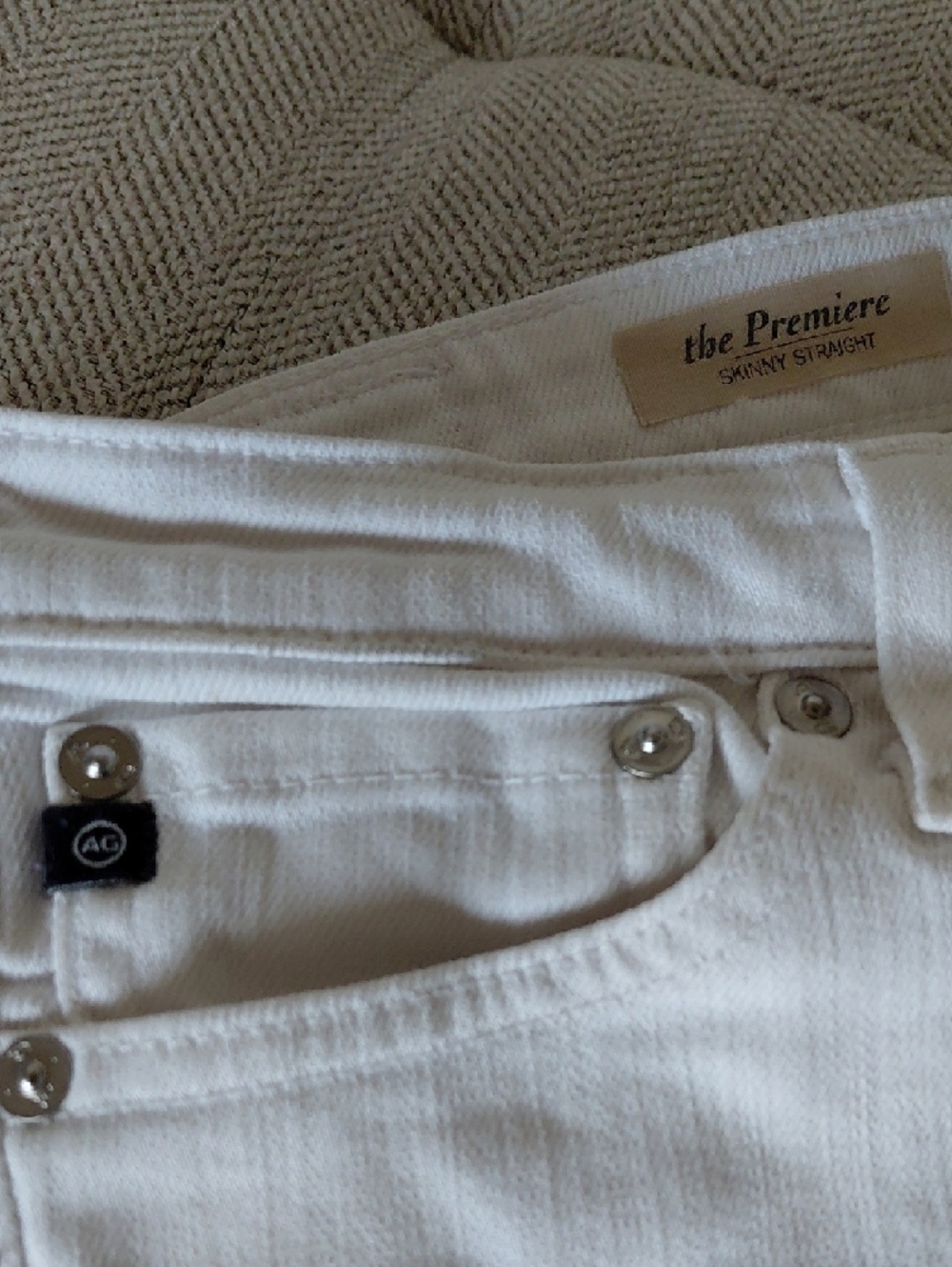 Ag Adriano Goldschmied White Jeans Skinny Straight Leg - Picture 6 of 6
